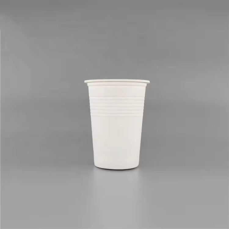 Eco-friendly biodegradable CPLA cups & saucers compostable 12oz disposable cornstarch cup