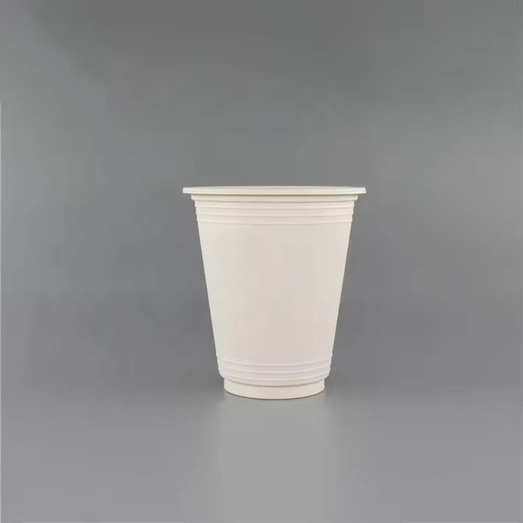 Eco-friendly biodegradable CPLA cups & saucers compostable 12oz disposable cornstarch cup