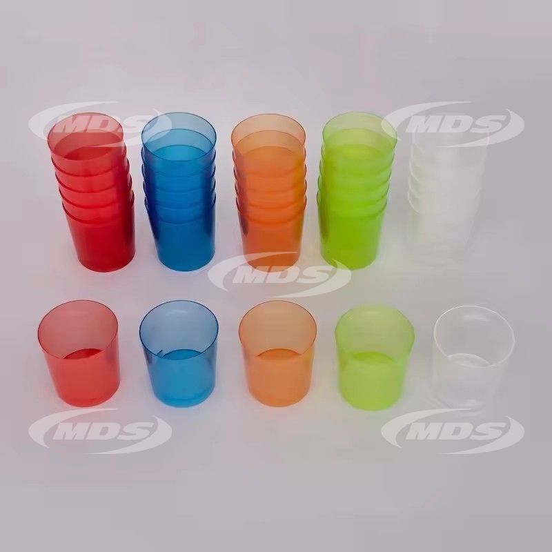 Disposable 38ml PP white wine glass recyclable juice cold drink transparent colored plastic cups