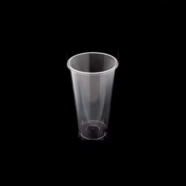 Disposable milkshake plastic cups clear plastic PET cups with dome lids for cold drinks and cocktails