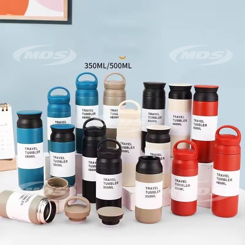 Simple travel coffee tumbler portable 350ml 480ml stainless steel student vacuum insulated water bottle