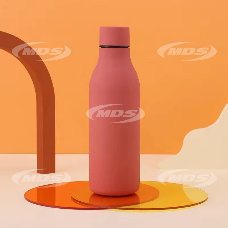 550ml colas shape water bottle double wall insulated vacuum 304 stainless steel rubber coated water bottle