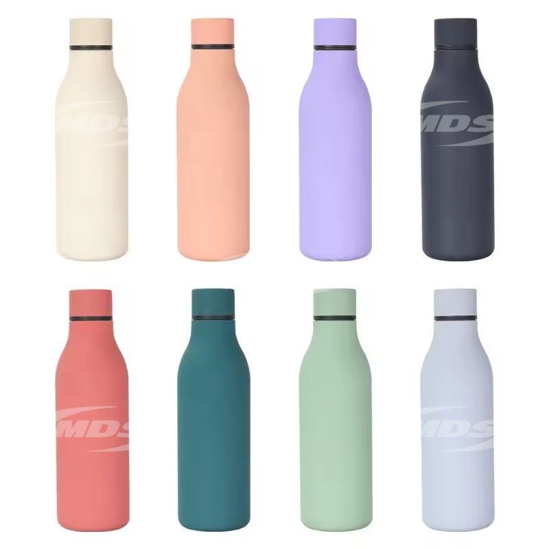 550ml colas shape water bottle double wall insulated vacuum 304 stainless steel rubber coated water bottle