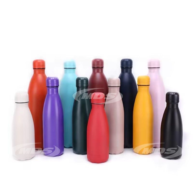 Custom logo 500ml double wall sport vacuum bottle colas shape stainless steel insulated water bottle