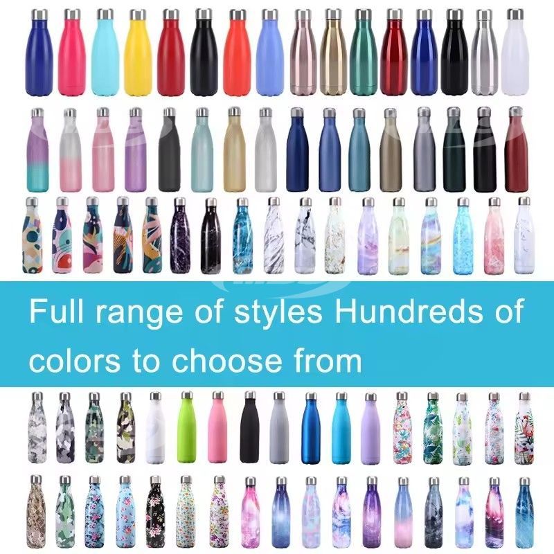 Custom logo 500ml double wall sport vacuum bottle colas shape stainless steel insulated water bottle