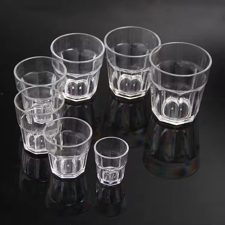 Customized hotel supplies acrylic octagonal whisky cup bar KTV plastic PC beer glasses