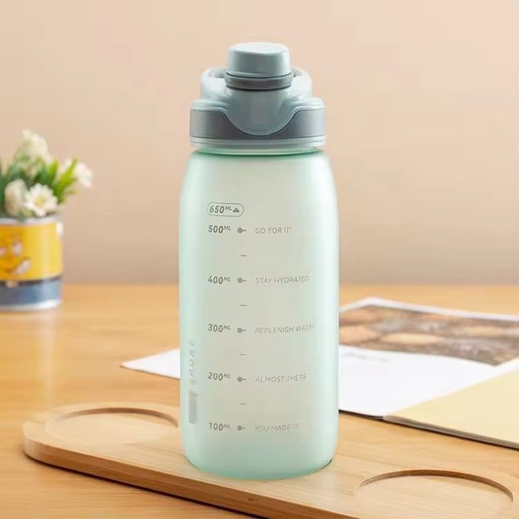 Outdoor candy color scale motivational water bottles direct drinking sports frosted water bottle for gym