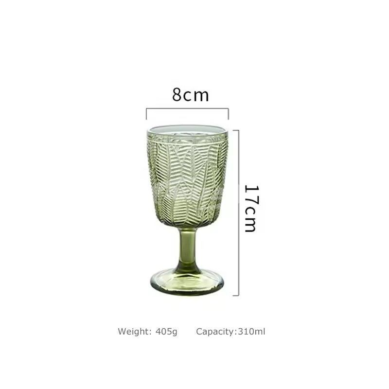 Custom Vintage wine glass Colored Glassware Green Goblets Milk Tea Water Cups Drinking Home Glass Ice Cream Mugs