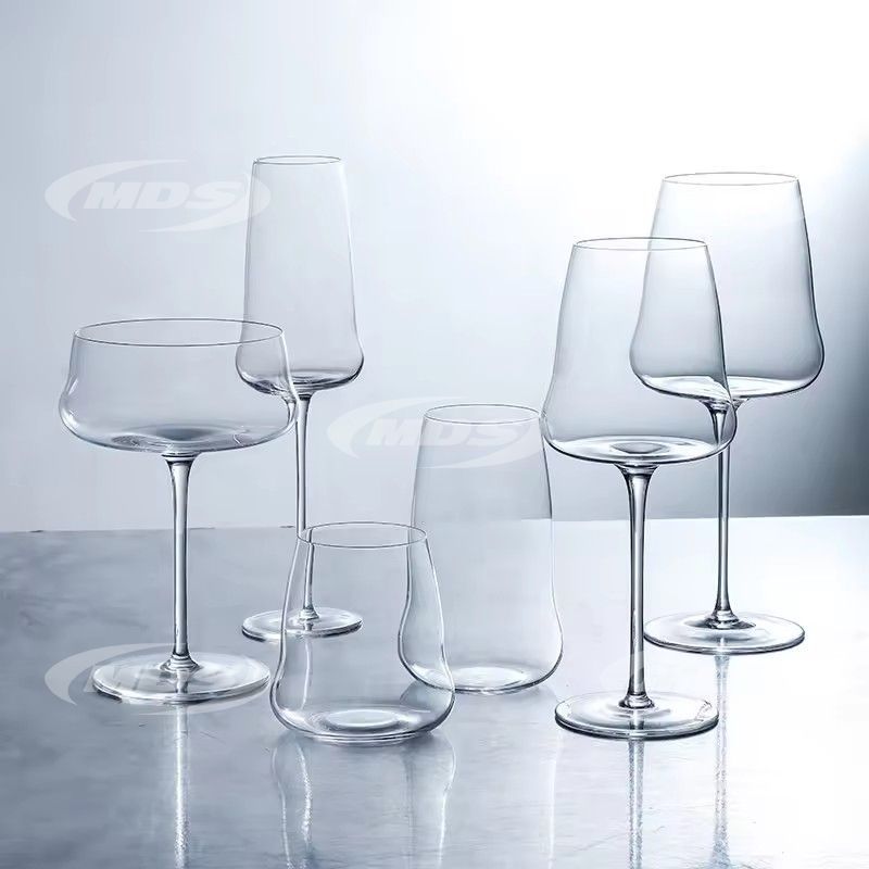 Wholesale handmade Ultra-thin series wine set Bordeaux wine glass Crystal glass Burgundy light luxury slim stem stemware