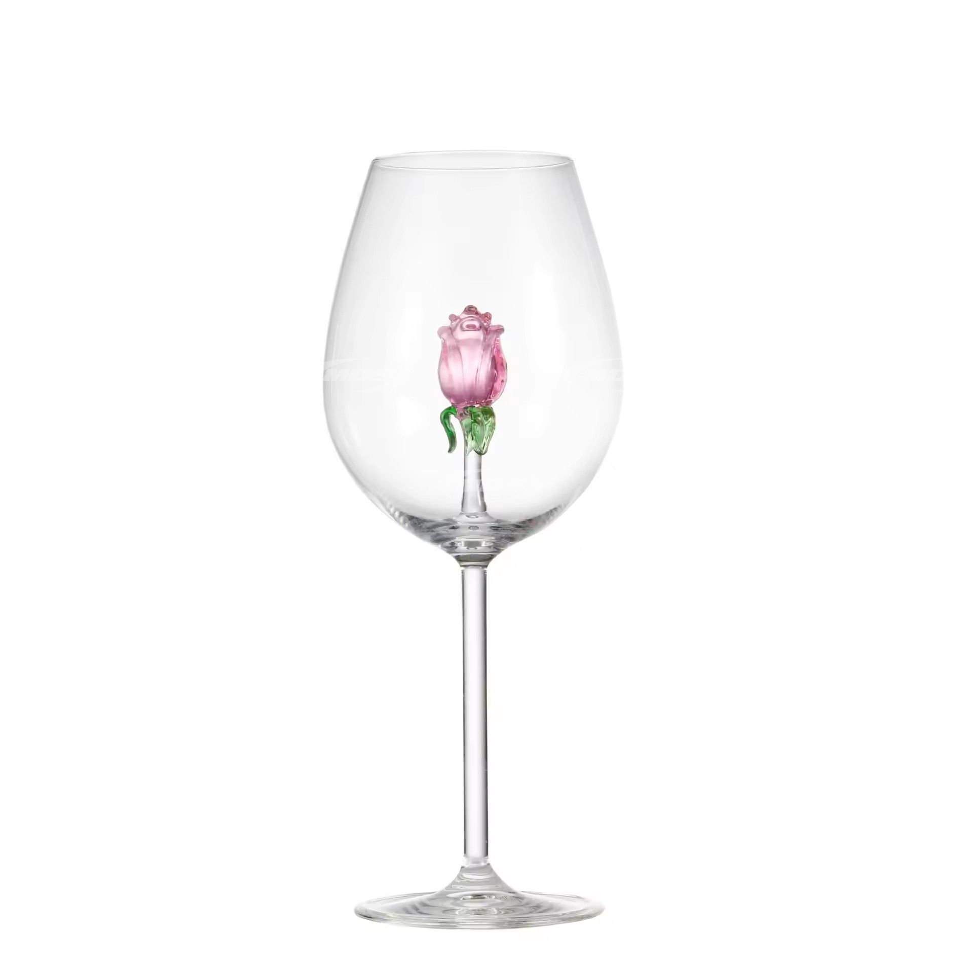 Creative rose thickened heat-resistant high borosilicate red wine glass