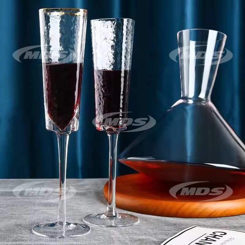 Triangle Vintage Red Wine Glasses Flowers Light Luxury Gradient Color Wine Glass Goblet Glasses