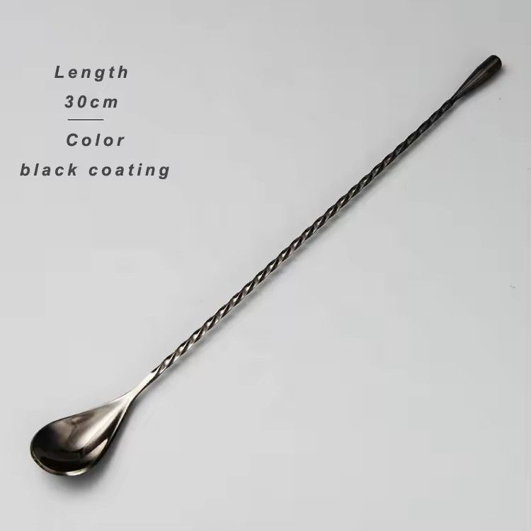 Royal twisted stainless steel threaded rod cocktail stir spoon bar cocktail mix spoon long handle stirring spoon