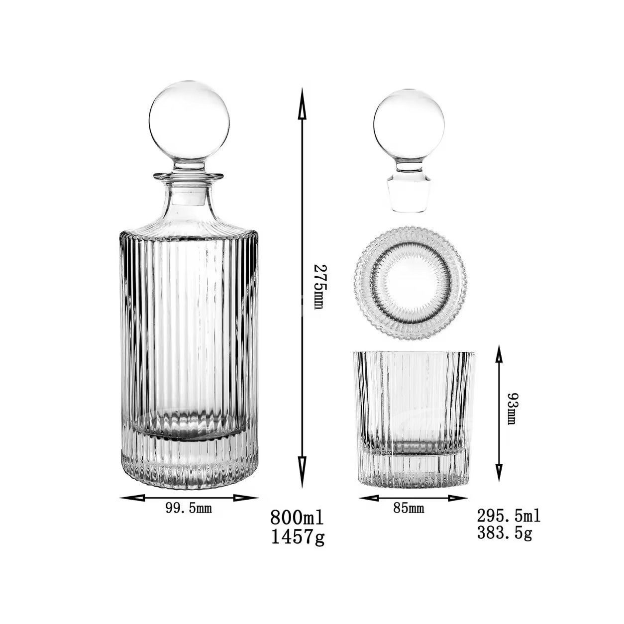 wholesale Factory price 300ml Soda-lime glasses Glassware 27oz lead-free whiskey glass set