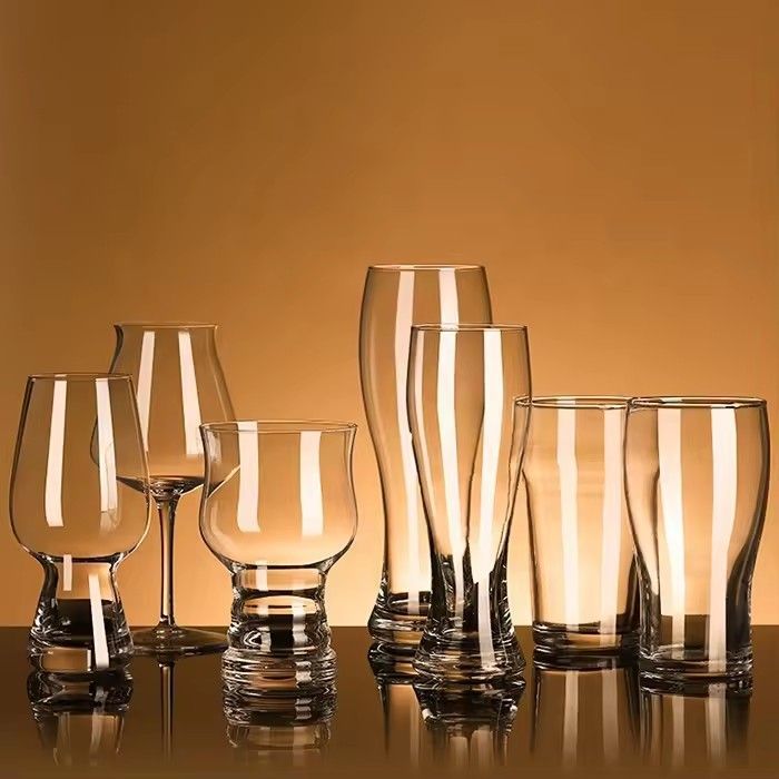 hot-sale drinking beer glass drinking tasting set with 6 different designs of beer pint glasses for bar at home