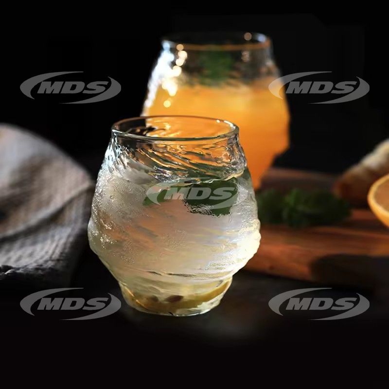 Handmade Exquisite 390ml Borosilicate Glass Whiskey Liqueur Cup Hand Blown Dinner Set for Business Gifts Wholesale