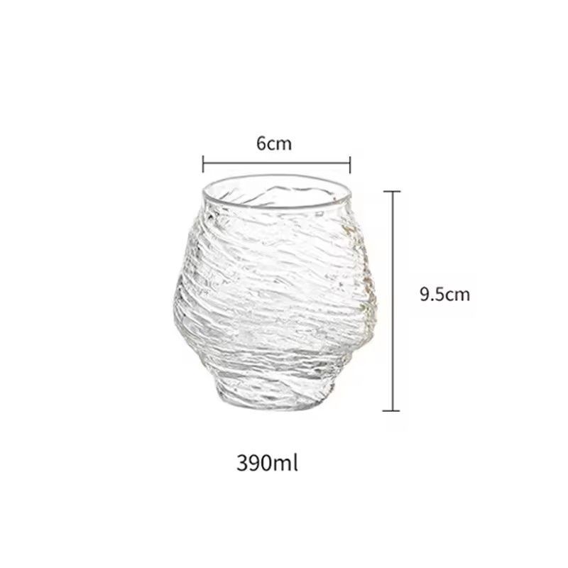 Handmade Exquisite 390ml Borosilicate Glass Whiskey Liqueur Cup Hand Blown Dinner Set for Business Gifts Wholesale