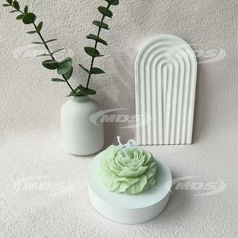 Wholesale decorative flower aromatherapy peony shaped flower scented candle for wedding home decor