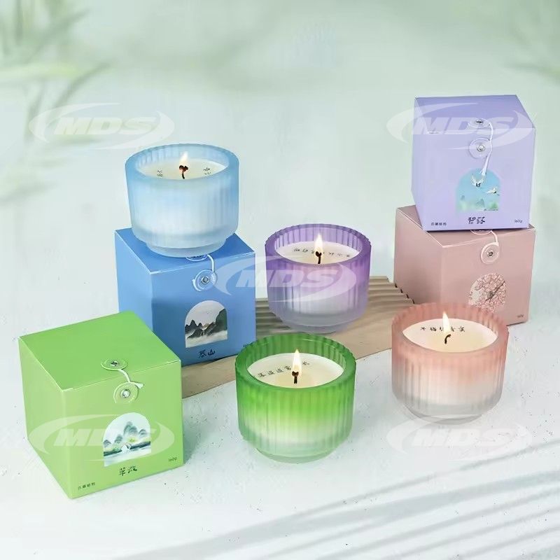 Wedding home decor glass jar private label long burning soy wax scented candles promotional candle gift set