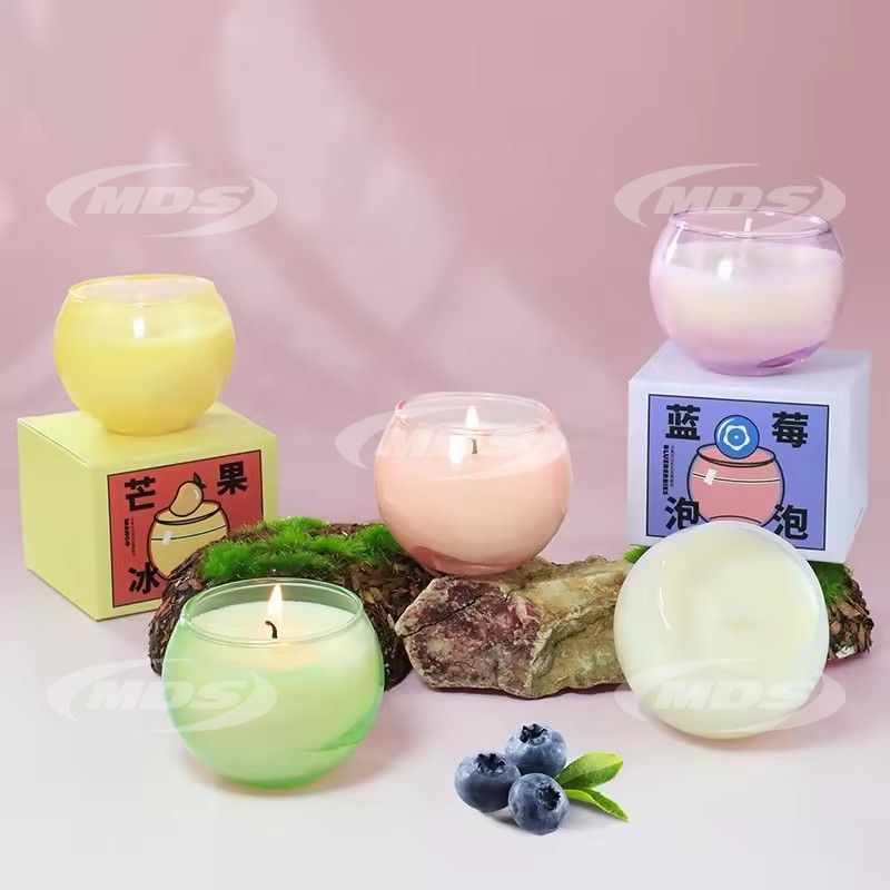 Eco friendly home decoration fruit fragrance candle custom logo glass jar scented soy candles gifts