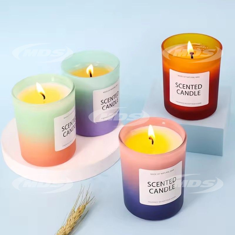 Romantic scented candle gradient cup natural soy wax long burning scented purifying candle for aromatherapy