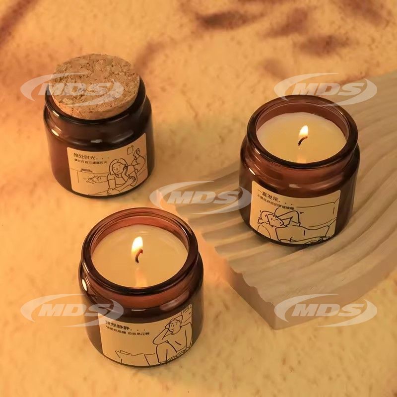 High-end custom soy wax fragrance candles home decor glass jar gift scented candle with cork lid