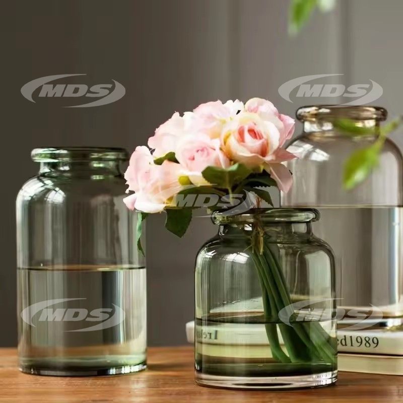 Customized Colorful Clear Home Accessories Empty Glass Jar Hydroponic Storage Glass Vase Wide Mouth Containers Jar