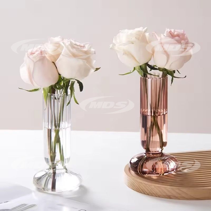 New simple glass vase flower arrangement decoration living room entrance model room dining table hotel light luxury craft vase