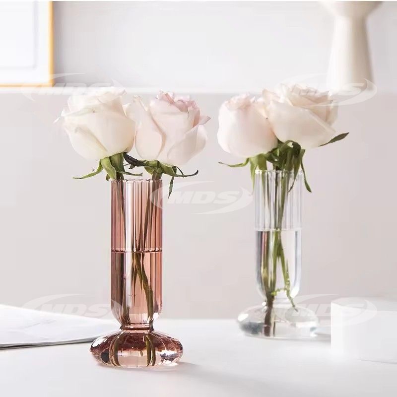 New simple glass vase flower arrangement decoration living room entrance model room dining table hotel light luxury craft vase