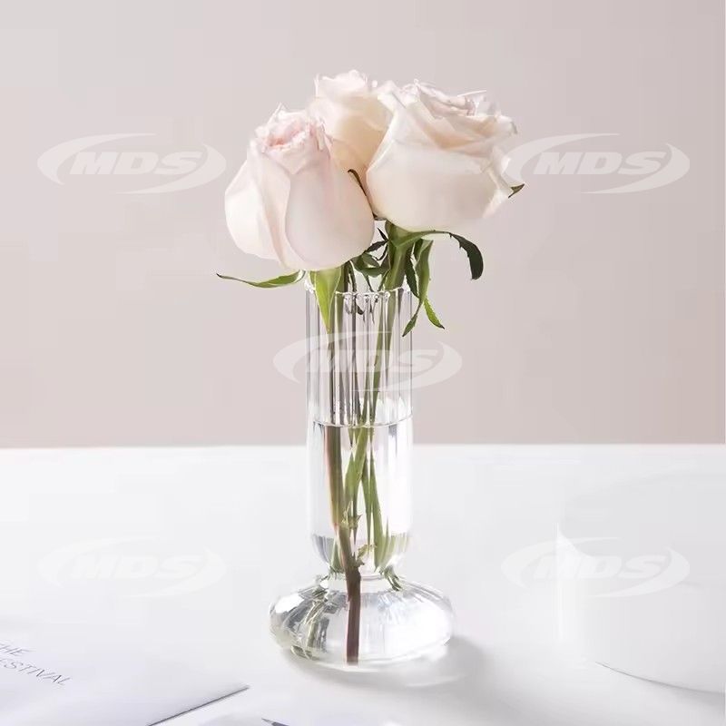 New simple glass vase flower arrangement decoration living room entrance model room dining table hotel light luxury craft vase