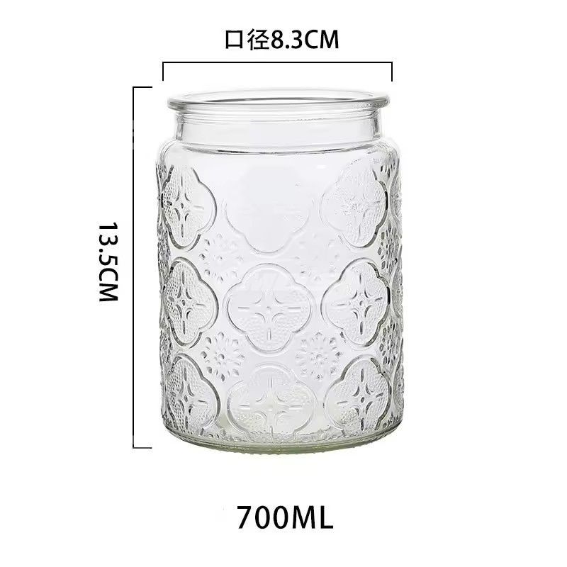 Circular kitchen spice storage borosilicate glass container set with customized sealed and lid