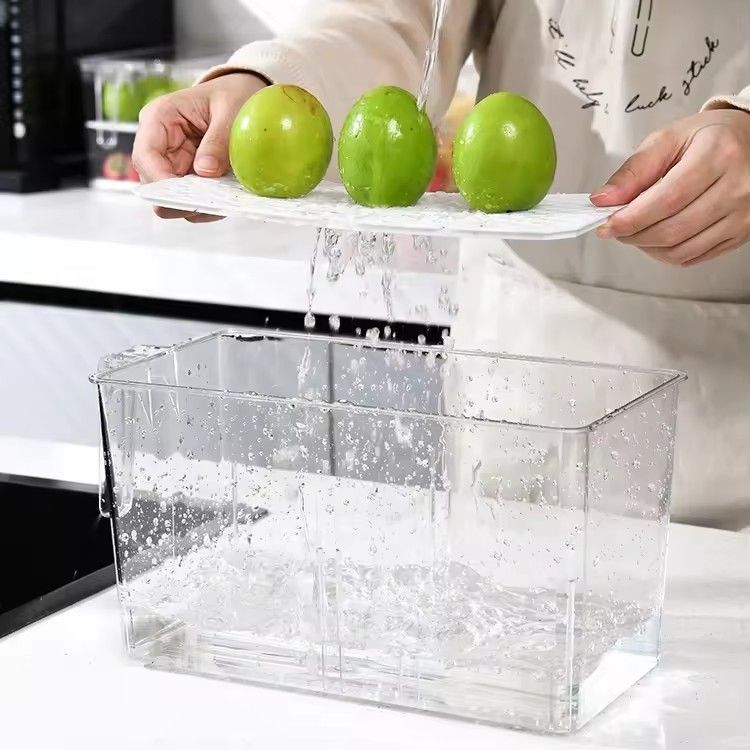 Fridge organizer refrigerator clear food container stackable fresh-keeping vegetable fruit storage box