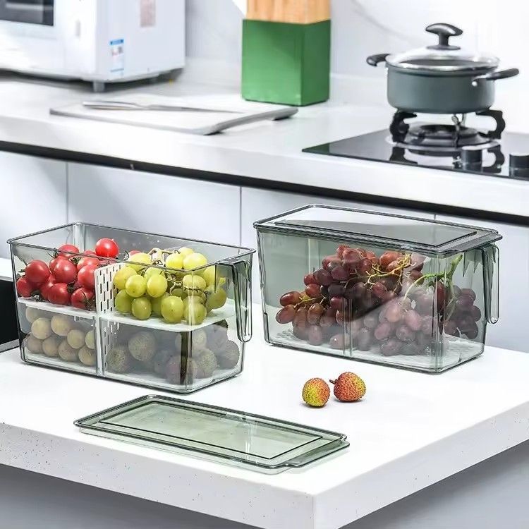 Fridge organizer refrigerator clear food container stackable fresh-keeping vegetable fruit storage box