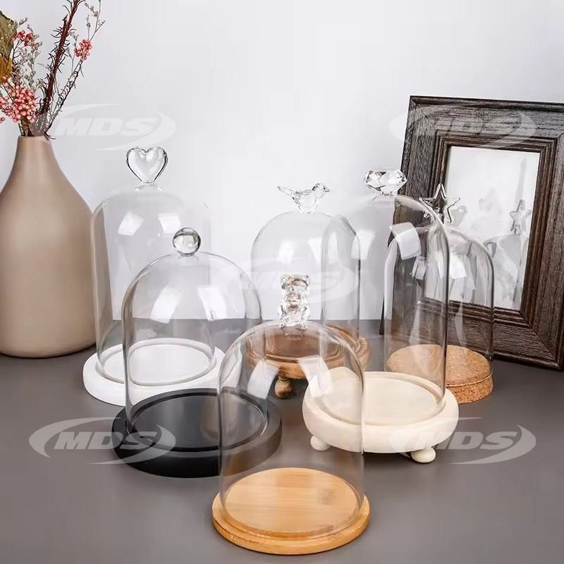 Factory direct wholesale immortal flower transparent dustproof glass cover high borosilicate micro landscape glass cover