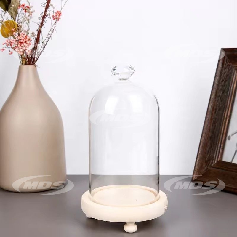 Factory direct wholesale immortal flower transparent dustproof glass cover high borosilicate micro landscape glass cover