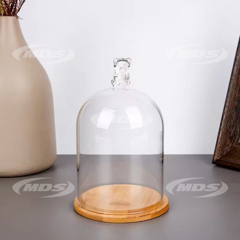 Factory direct wholesale immortal flower transparent dustproof glass cover high borosilicate micro landscape glass cover