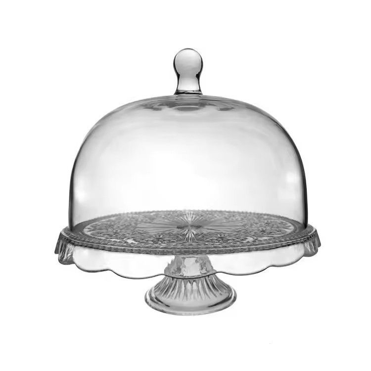 Handmade Glass cake stand with lid