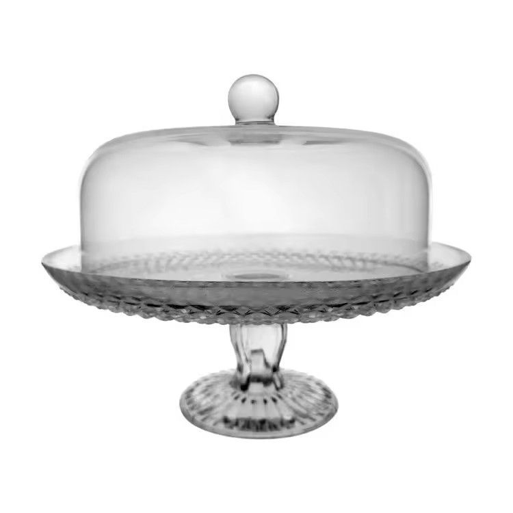 Handmade Glass cake stand with lid