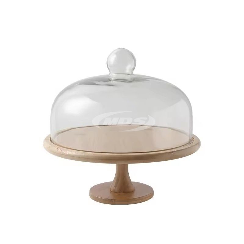 European display glass dessert table decorations marble cake stand with lid