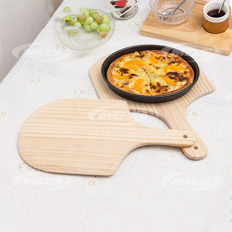 Baking Homemade Bamboo Wood Pizza Peel Custom Logo Pine Wooden Pizza Paddle Board with Handle