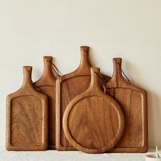 Solid Wooden Steak Plate Restaurant Walnut Wood Pizza Board Western Food Fruit Serving Boards