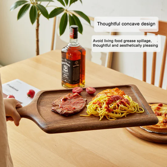 Solid Wooden Steak Plate Restaurant Walnut Wood Pizza Board Western Food Fruit Serving Boards