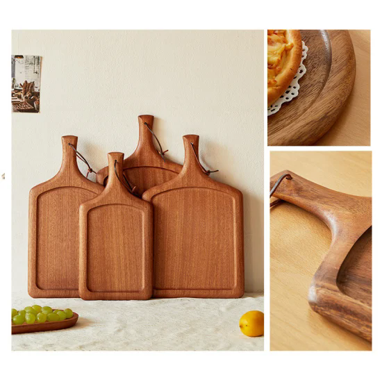 Solid Wooden Steak Plate Restaurant Walnut Wood Pizza Board Western Food Fruit Serving Boards