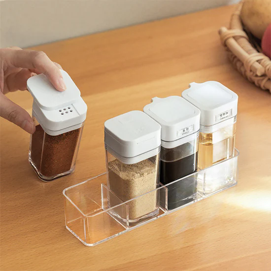 Kitchen Supplies Spice Oil Bottle Container Set Clear and Safe Sealed Lid Plastic Seasoning Bottle