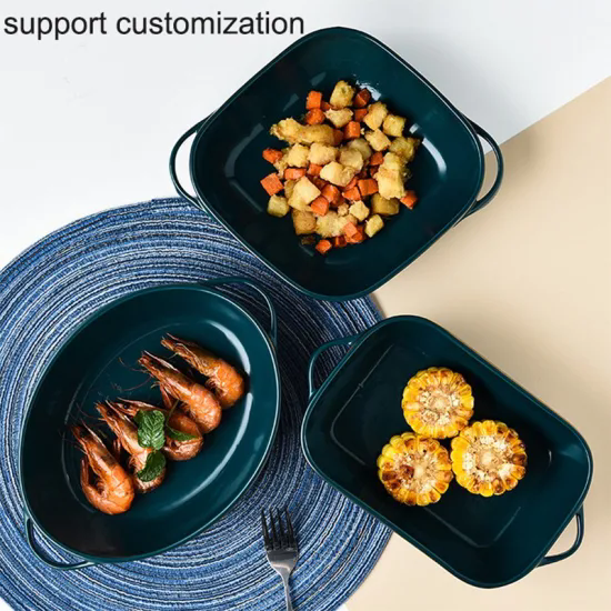 Custom Ceramic Bakeware Set Microwave Oven Cookware Bread Pizza Porcelain Baking Pans