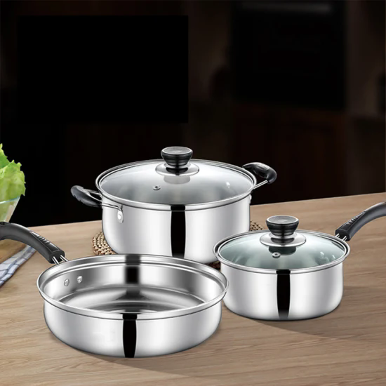 Good Selling Pot Set Cookware Set with Glass Lid Cooking Kitchen Stainless Steel Nonstick Cookware Sets