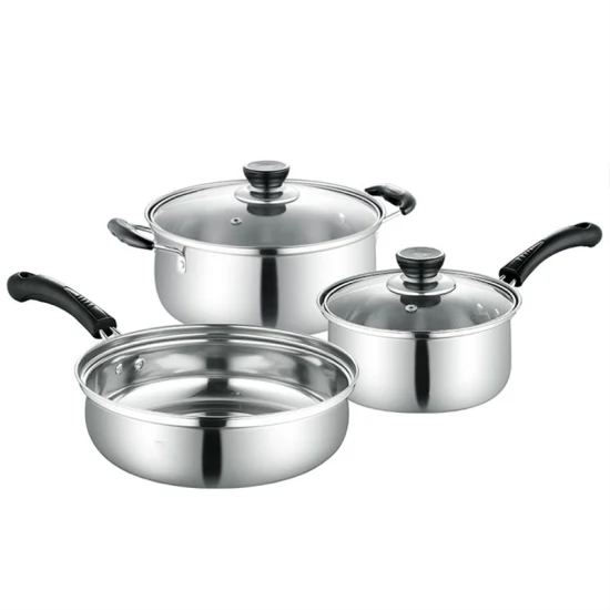 Good Selling Pot Set Cookware Set with Glass Lid Cooking Kitchen Stainless Steel Nonstick Cookware Sets