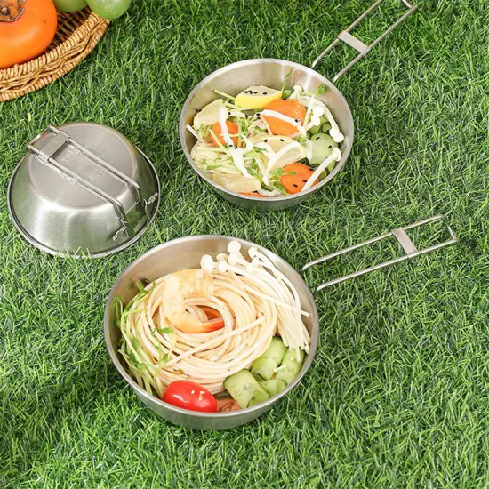 Outdoor Camping Shiraz Dishes & Utensils Bowls Metal 304 Stainless Steel Folding Camping Bowl