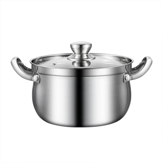 Kitchenware Cooking Stew Soup Stock Pot Thickened Non-Spill Double Ear Stainless Steel Soup Pot