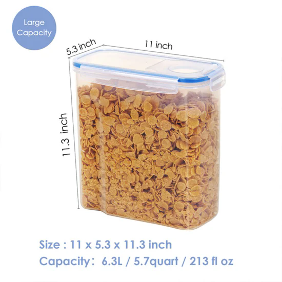 Airtight Sealed Lid Grains and Cereals Jar Kitchen Organizers Plastic Food Storage Containers Set