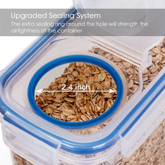 Airtight Sealed Lid Grains and Cereals Jar Kitchen Organizers Plastic Food Storage Containers Set